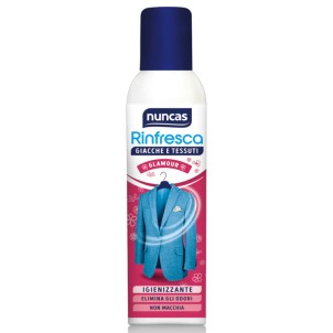 Nuncas Rinfresca Giacche e Tessuti Glamour 250ml Spray Igienizzante Antiodore Non Macchia