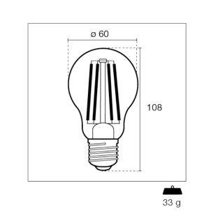 Century ING3W-092727 Goccia E27 8W Incanto White Led 1055lm 2700K 230V Equivalente 75w