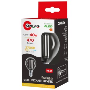 Century INH1GW-451427 Sfera E14 4W Incanto White Led 470lm 2700K 230V Equivalente 40w