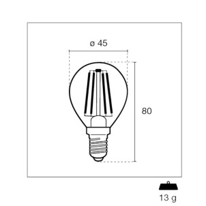 Century INH1GW-451427 Sfera E14 4W Incanto White Led 470lm 2700K 230V Equivalente 40w