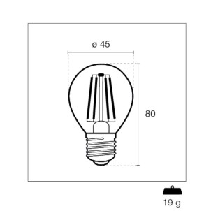 Century INH1GW-452727 Sfera E27 4W Incanto White Led 470lm 2700K 230V Equivalente 40w