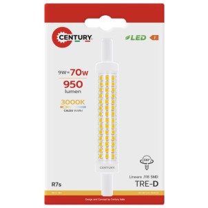 Century TRS-0811830BL Lineare 118mm R7s 9W TRE-D Slim Led 950lm 3000K 230V Equivalente 70w