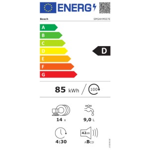 Bosch SMS4HMI07E Inox Lavastoviglie 14Coperti 3°Cestello 42dB SpeedPerfect+ VascaInox HomeConnect