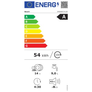 Bosch SMD6ECX12E Lavastoviglie Incasso 14Coperti 3°Cestello 42dB SpeedPerfect+ EfficientDry OpenAssist VascaInox Serie6